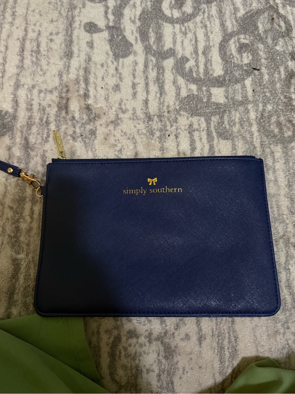 Simply Southern Navy and Gold Zip Wristlet